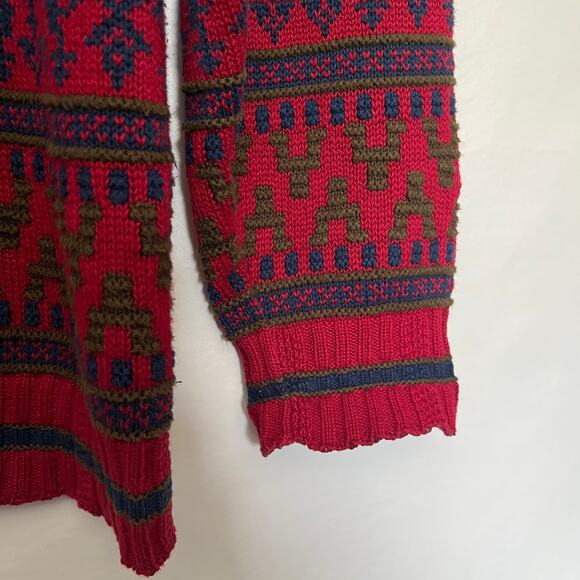 Vtg 80s Christian Dior Monsieur Mens Sweater Sz L Preppy Grandpa Geometric USA - Picture 6 of 12